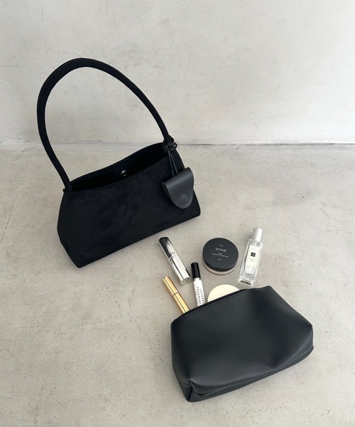 セール】ポーチ/サングラスホルダー付きスウェード風ワンハンドル