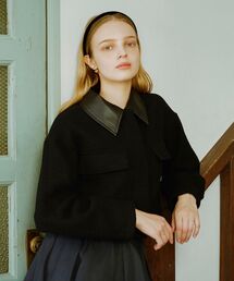 cle blatt（クレブラット）の「コンビツイードジャケット（ブルゾン）」