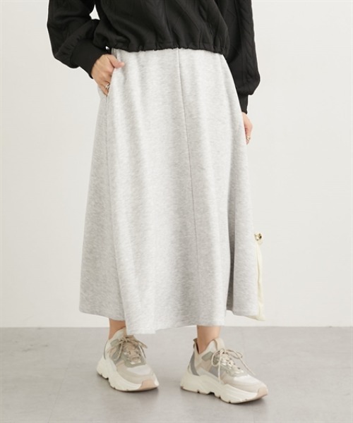 TFW49秋冬スカートMサイズ✴︎ホワイト/グレー セール】裏起毛ロング丈フレアスカート（スカート）｜nissen（ニッセン