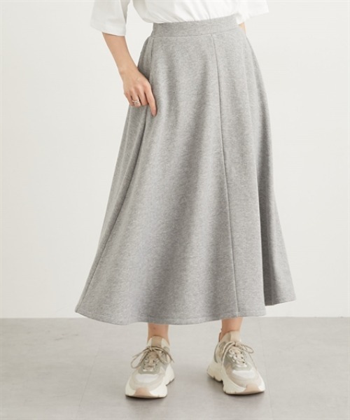 セール】裏起毛ロング丈フレアスカート（スカート）｜nissen（ニッセン