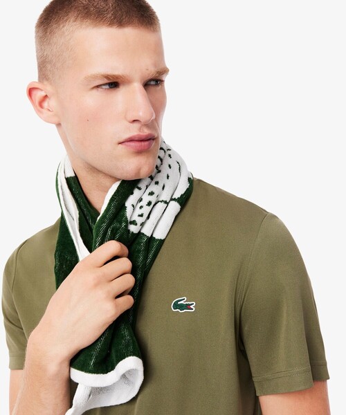 LACOSTE(ラコステ)の「ラケットグラフィックウルトラドライTシャツ(Tシャツ/カットソー・メンズ・オリーブ/オフホワイト・3/4/5)」の3枚目の写真