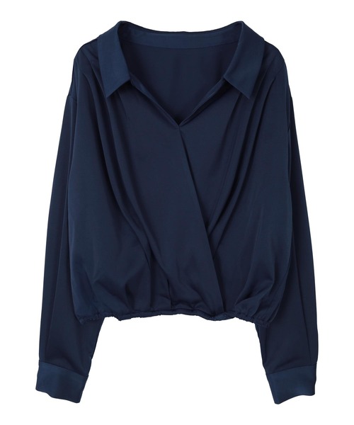 UR'S(ユアーズ)の「サテンカシュクールブラウス(シャツ/ブラウス・レディース・ネイビー/ベージュ・S/L/M)」の18枚目の写真