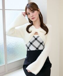 MAJESTIC LEGON | リボンボレロドッキングニット(ニット/セーター)