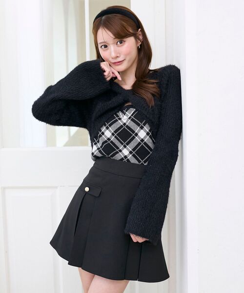 MAJESTIC LEGON（マジェスティックレゴン）の「リボンボレロドッキングニット（ニット/セーター・レディース・ブラック系その他/ホワイト系その他2/ピンク/チャコールグレー/ボルドー/グレー系その他・MEDIUM）」の13枚目の写真