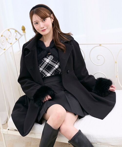 MAJESTIC LEGON（マジェスティックレゴン）の「リボンボレロドッキングニット（ニット/セーター・レディース・ブラック系その他/ホワイト系その他2/ピンク/チャコールグレー/ボルドー/グレー系その他・MEDIUM）」の11枚目の写真