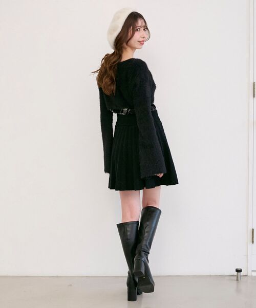 MAJESTIC LEGON（マジェスティックレゴン）の「リボンボレロドッキングニット（ニット/セーター・レディース・ブラック系その他/ホワイト系その他2/ピンク/チャコールグレー/ボルドー/グレー系その他・MEDIUM）」の7枚目の写真