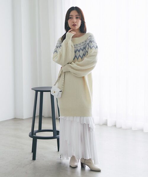 美品✳︎45R カシミアニットワンピース　エルボーパッチ　アイボリー 美品✳︎45R カシミアニットワンピース エルボーパッチ アイボリー