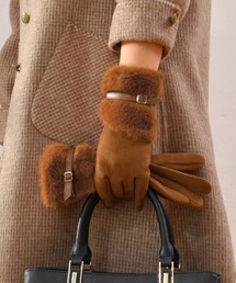 Miniministore(ミニミニストア)のファー付き手袋 スエード調 防寒手袋秋冬(手袋)