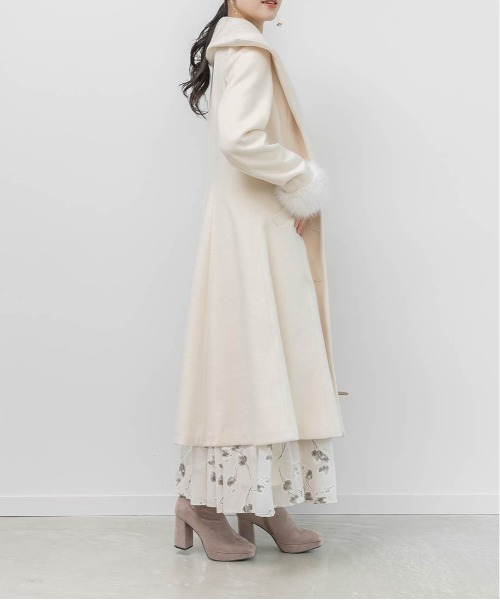 RANDA（ランダ）の「2WAY ショールカラーロングコート（チェスターコート・レディース・アイボリー/ブラック・0/1）」の13枚目の写真