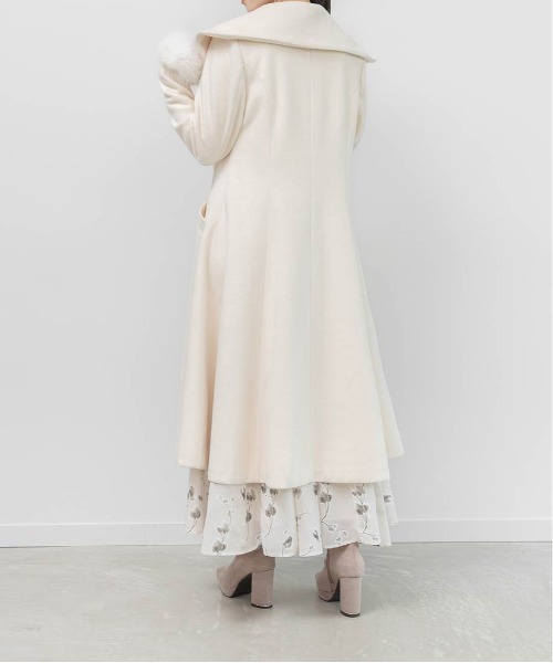 RANDA（ランダ）の「2WAY ショールカラーロングコート（チェスターコート・レディース・アイボリー/ブラック・0/1）」の14枚目の写真