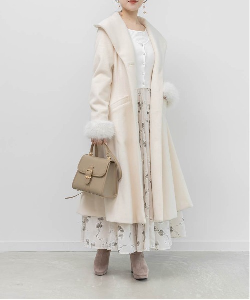 RANDA（ランダ）の「2WAY ショールカラーロングコート（チェスターコート・レディース・アイボリー/ブラック・0/1）」の16枚目の写真