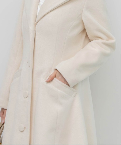 RANDA（ランダ）の「2WAY ショールカラーロングコート（チェスターコート・レディース・アイボリー/ブラック・0/1）」の18枚目の写真