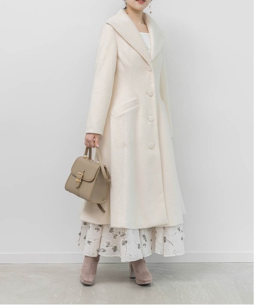 RANDA（ランダ）の「2WAY ショールカラーロングコート（チェスターコート・レディース・アイボリー/ブラック・0/1）」の19枚目の写真