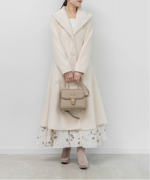 RANDA（ランダ）の「2WAY ショールカラーロングコート（チェスターコート・レディース・アイボリー/ブラック・0/1）」の20枚目の写真