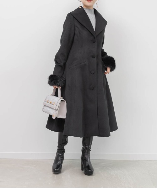 RANDA（ランダ）の「2WAY ショールカラーロングコート（チェスターコート・レディース・アイボリー/ブラック・0/1）」の21枚目の写真
