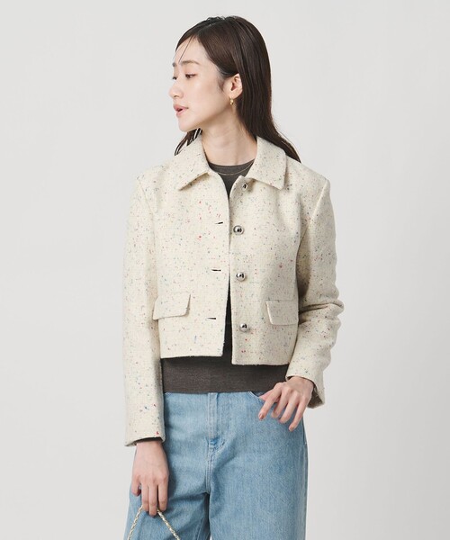 セール】シルクネップ ツイードライク ジャケット（テーラード