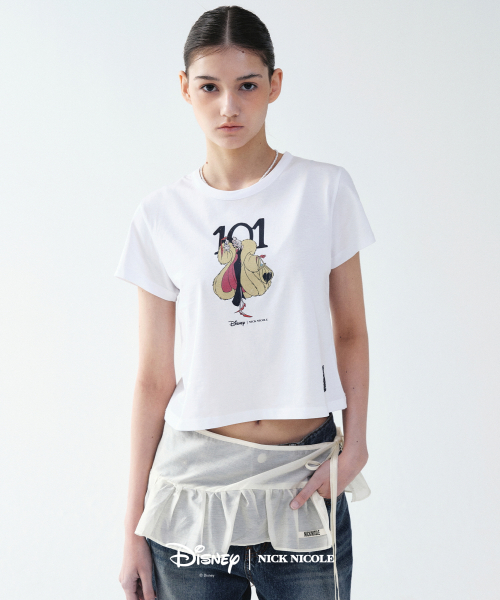 NICK&NICOLE(ニックアンドニコール)の「DISNEY 101 CRUELLA CROP TOP_WHITE(Tシャツ/カットソー・レディース・その他・FREE)」の1枚目の写真