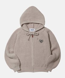 CHICKS（チックス）の「HOFE ニットフードフードジップT ジンベージュ（ニット/セーター）」