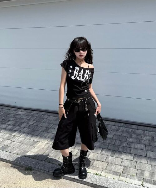 SETUP-EXE(セットアップイーエックスイー)の「BABY WIDE NECK TOP / CAMO(Tシャツ/カットソー・レディース・その他・OS)」の3枚目の写真