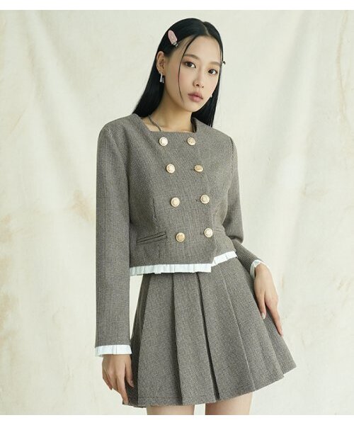 AVANDRESS(アバンドレス )の「Hellen Shirt Layered Check Jacket BROWN(テーラードジャケット・レディース・その他・SMALL/MEDIUM)」の2枚目の写真