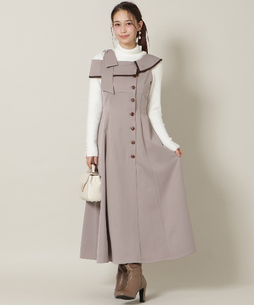 WILLSELECTION(ウィルセレクション)の「アシンメトリーリボンショルダーワンピース(ワンピース・レディース・モカ/チャコールグレー/ブラック系その他・FREE)」の21枚目の写真