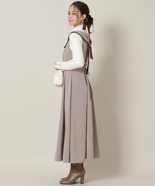 WILLSELECTION(ウィルセレクション)の「アシンメトリーリボンショルダーワンピース(ワンピース・レディース・モカ/チャコールグレー/ブラック系その他・FREE)」の22枚目の写真