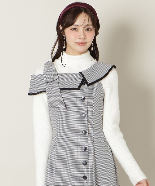 WILLSELECTION(ウィルセレクション)の「アシンメトリーリボンショルダーワンピース(ワンピース・レディース・モカ/チャコールグレー/ブラック系その他・FREE)」の7枚目の写真