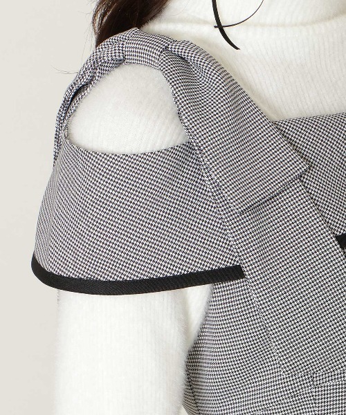 WILLSELECTION(ウィルセレクション)の「アシンメトリーリボンショルダーワンピース(ワンピース・レディース・モカ/チャコールグレー/ブラック系その他・FREE)」の9枚目の写真