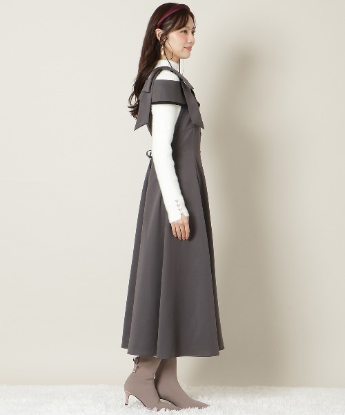 アシンメトリーリボンショルダーワンピース（ワンピース