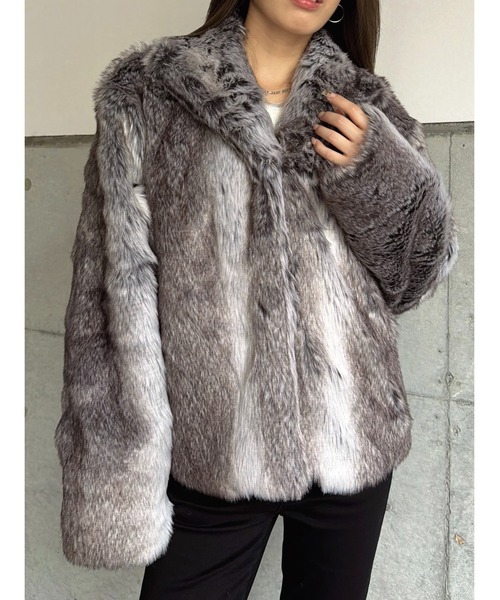 EGOIST（エゴイスト）の「ニュアンスカラーファーコート（その他アウター・レディース・グレー・FREE）」の10枚目の写真