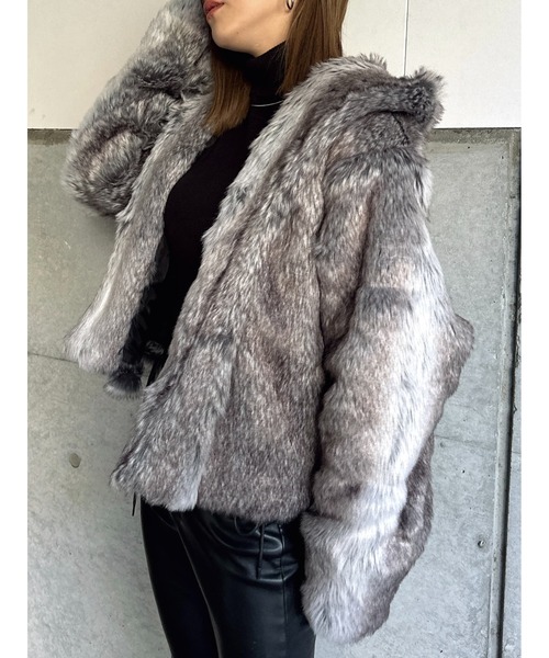 EGOIST（エゴイスト）の「ニュアンスカラーファーコート（その他アウター・レディース・グレー・FREE）」の14枚目の写真
