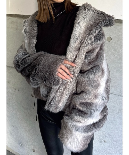 EGOIST（エゴイスト）の「ニュアンスカラーファーコート（その他アウター・レディース・グレー・FREE）」の17枚目の写真