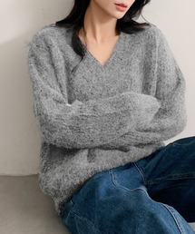 オーバーサイズ」に該当するレディースのニット/セーター（グレー/灰色