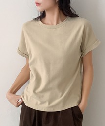 LOWO（ロワ）の「しっかり素材の大人Tシャツ｜選べる11色 綿混 カラー 半袖 カットソー レディース（Tシャツ/カットソー）」