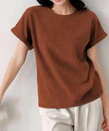 LOWO（ロワ）の「しっかり素材の大人Tシャツ｜選べる11色 綿混 カラー 半袖 カットソー レディース（Tシャツ/カットソー）」