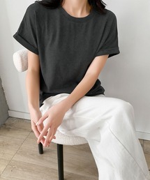 しっかり素材の大人Tシャツ|選べる11色 綿混 カラー 半袖 カットソー レディース