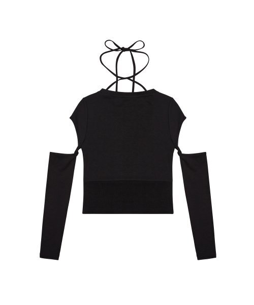 LUVISTRUE(ラヴイズトゥルー)の「CH BUTTON LAYERED TEE(BLACK)(Tシャツ/カットソー・レディース・その他・FREE)」の3枚目の写真