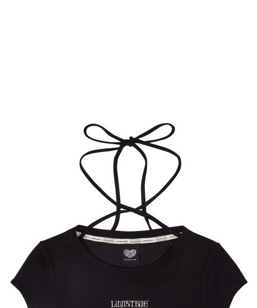 LUVISTRUE(ラヴイズトゥルー)の「CH BUTTON LAYERED TEE(BLACK)(Tシャツ/カットソー・レディース・その他・FREE)」の4枚目の写真