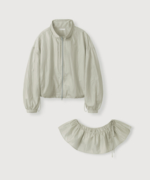 MOOD INSIDE WOMAN（ムード インサイド ウーマン）の「(woman) フリルレイヤードウィンドセットアップ _ベージュ（ナイロンジャケット）」