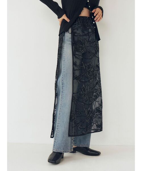 Ungrid（アングリッド）の「スパンコールマルチウェイメッシュスカート（スカート・レディース・ブラック/アイボリー・FREE）」の7枚目の写真