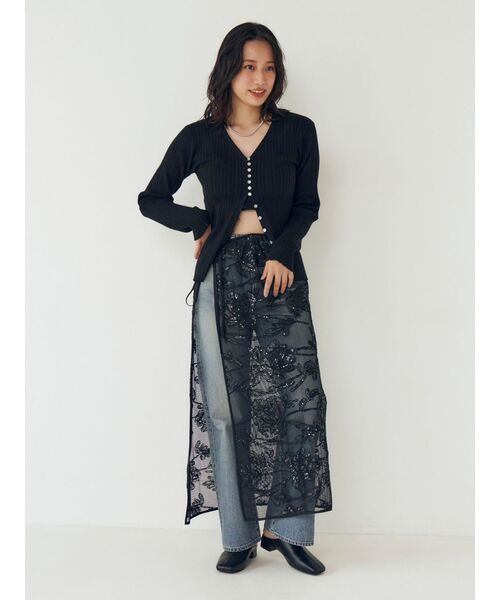 Ungrid（アングリッド）の「スパンコールマルチウェイメッシュスカート（スカート・レディース・ブラック/アイボリー・FREE）」の10枚目の写真