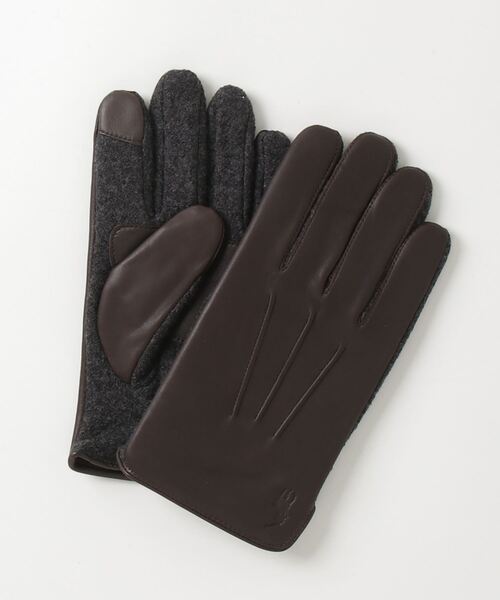 POLO RALPH LAUREN(ポロ ラルフ ローレン)の「インシュレイテッド シープスキンパネルド タッチ グローブ(手袋・メンズ・ブラウン・L/M/S)」の2枚目の写真