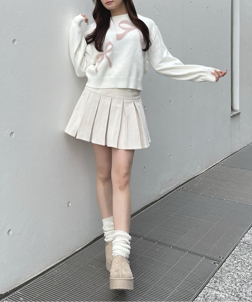 one way（ワンウェイ）の「コーデュロイ太ベルトプリーツスカート（スカート・レディース・ブラウン/ホワイト/ブラック・SMALL/MEDIUM）」の6枚目の写真