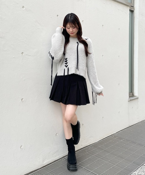 one way（ワンウェイ）の「コーデュロイ太ベルトプリーツスカート（スカート・レディース・ブラウン/ホワイト/ブラック・SMALL/MEDIUM）」の9枚目の写真