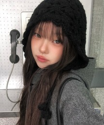 anyonemore（エニワンモア）の「花モチーフクロシェ編みボンネットニット帽（ニットキャップ/ビーニー）」