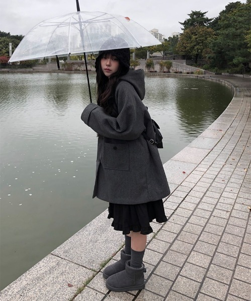 anyonemore(エニワンモア)の「花モチーフクロシェ編みボンネットニット帽(ニットキャップ/ビーニー・レディース・ブラック・FREE)」の14枚目の写真