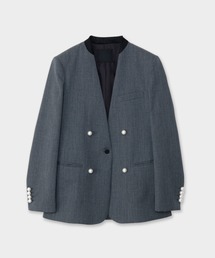CINOH（チノ）の「BLACK FORMAL GRAY NO COLLAR JACKET（ノーカラージャケット）」