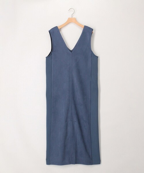 MICO COULIER（ミコクリエ）の「スエード×リブ2WAYジャンスカ（ワンピース・レディース・キナリ/ライトブルー/ブラック・38）」の16枚目の写真