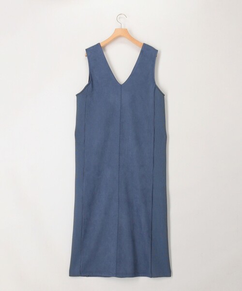 MICO COULIER（ミコクリエ）の「スエード×リブ2WAYジャンスカ（ワンピース・レディース・キナリ/ライトブルー/ブラック・38）」の17枚目の写真