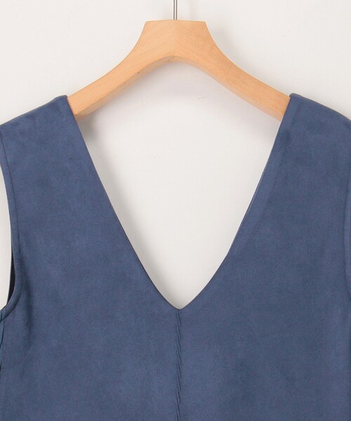 MICO COULIER（ミコクリエ）の「スエード×リブ2WAYジャンスカ（ワンピース・レディース・キナリ/ライトブルー/ブラック・38）」の19枚目の写真